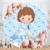 Aperturee - Round Five-Pointed Star Baby Shower Backdrop